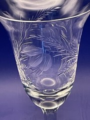 Tiffin Franciscan HAMILTON Goblet Glass Etched 8 ounces Set of FOUR Made in USA