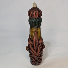 Handcrafted Fantasy Potion Bottle Flask Resin Art Quartz Crystal Finial 6.5 in