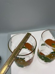 VTG Anchor Hocking Nancy Lynn Anthromorohic Fruit Tumbler Glasses XL Set 2