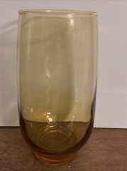 Libbey Tempo Line Amber 6” Glass 1960-70s Tumblr