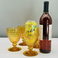 Lot 4 VILLEROY & BOCH BOSTON Amber GOBLETS XL Wine Water Sangria GLASSES 5.50″