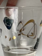 5 Federal Atomic Boomerang Amoeba Black & Gold Cocktail Bar Glasses
