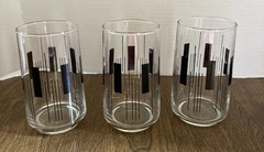 Mid Century Modern Highball Glasses Set of 3 Vintage