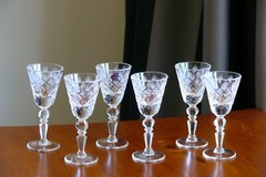 DIAMOND CUT pattern SHOT (50ml) High quality CRYSTAL glasses, Set of 6, Russia