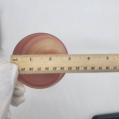 Signed 1985 Steven Maslach Burgundy Earth Tone Swirl Pattern Marble Art Glass