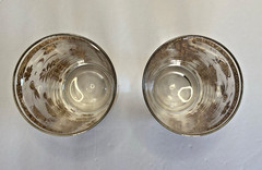 Set of 2 VINTAGE MCM CULVER Gold Chantilly 5-5/8″ 10 oz. Flat Tumblers EUC