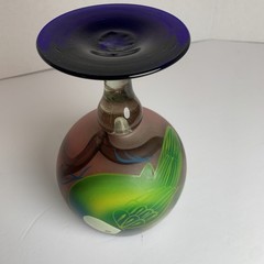 Mexican Hand Painted Mouth Blown Martini Margarita Glass Parrot art