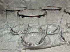 RARE! Mikasa «Stephanie Platinum» Double Old Fashioned Tumbler (Price For One)