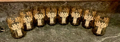VTG Libby Franco Smoke Color Wheat & Sheath Juice glasses set of 8 MCM 1970’s
