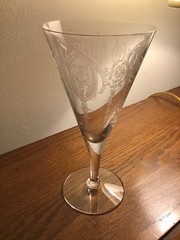 Crystal Water Goblet set of 11 Tiffin-Franciscan Etched SHAWL DANCER  (Classic)