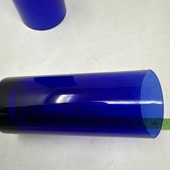 VTG Lot of 2 Reims France Cobalt Blue Tall Tumbler Drinking Water Glasses 5.5″