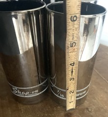 Vintage Libbey Snap-On Socket Highball Glasses Set of 4 Smoke Chrome USA