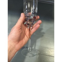 Cornet Barcelona Hand Blown Stained Glass Wine Glass Luminescence Abstract