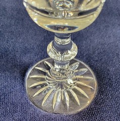 Set of 4 VTG Cut Crystal 6″H, 2.75″D Sherry/Wine Glasses Pineapple & Fan Pattern