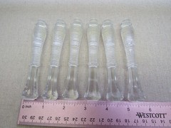 6 Vintage Art Deco Imperial Pressed Clear Glass Cocktail Muddlers 4.5 in