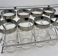 Vintage Dorothy Thorpe Retro style Water Goblet Glasses Carrier MCM Tumblers