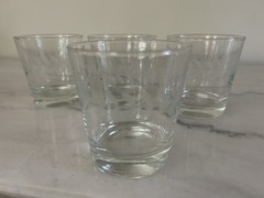 Set Of 4 Vintage Anchor Hocking Laurel Leaf Etched 3.25” Old Fashioned Glasses