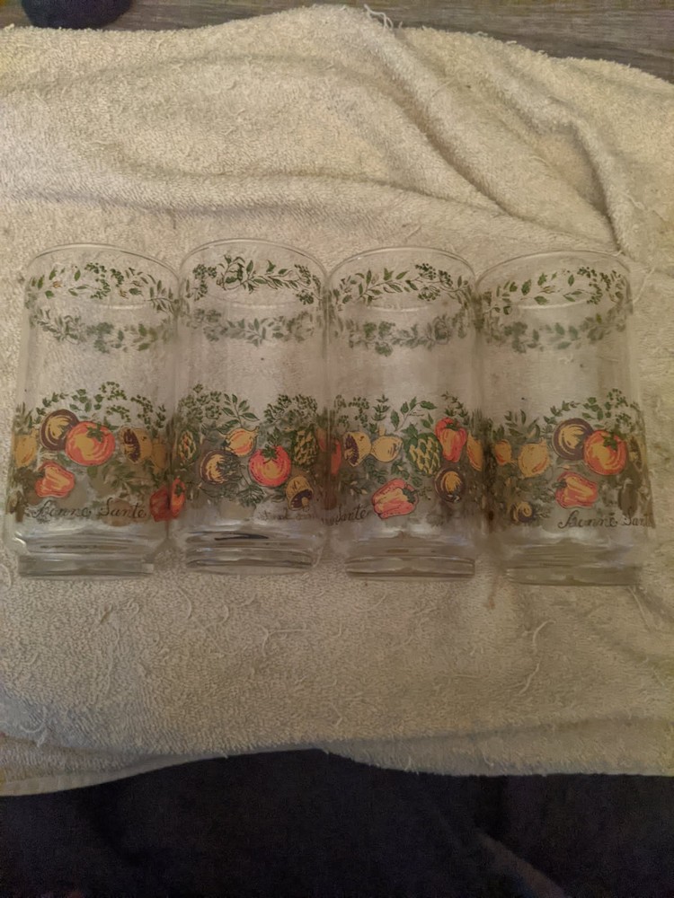 CORELLE COORDINATE SPICE OF LIFE 16oz ICE TEA TUMBLER DRINKING GLASSES 4 LIBBEY