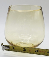 Amber Glass Roly Poly Yellow Old Fashioned Wine Stemless Tumbler 4- 8oz