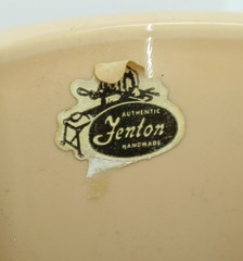 VINTAGE FENTON CHOCOLATE SLAG GLASS BEER STEIN GLASS BLOWER SCENE FREE SHIPPING