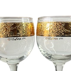 Vintage Culvers Ltd Tyrol 22K Gold Decanter 5 Wine Glasses Made in USA 1960s