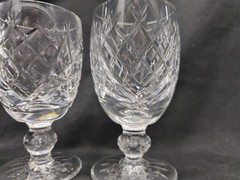 Waterford Crystal Donegal Pattern 4 3/4 Inch Wine Claret Glass Ireland Pair