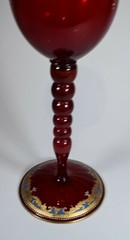 Salviati Murano Venetian Presentation Goblet, Red/Gold