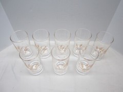 8 Vintage Golden Harvest Wheat 4 ounce Juice Glasses