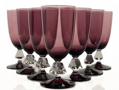 Bryce Aquarius Amethyst Juice Glasses Set of 10 Diamond Stem