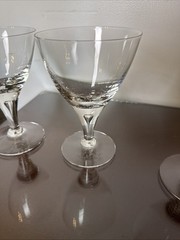Vtg Skruf Sweden Encased Teardrop Stem Champagne/wine Glasses 6 Oz Set Of 7