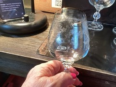 Bohemia Crystal Glasses Etched Faceted Ball Stem Gold Rim Set Of 6