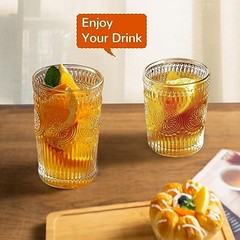 10Pcs Vintage Drinking Glasses – Romantic Highball Glasses & Rocks Glasses,