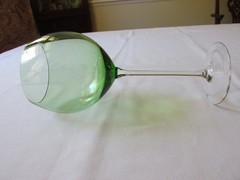 Set of 4 Marked Lenox Crystal «GEMS» Green 16oz Balloon Wine Glasses 8 7/8″
