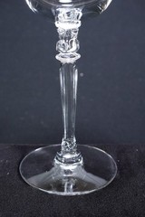 6 Fostoria Holly Clear Stem 6030 Water Goblets Laurel Cut 7 7/8″