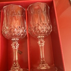 SET OF FOUR Cristal d’Arques LONGCHAMP CLEAR 5 1/2 oz Wine Glasses, 6 1/4″. NEW