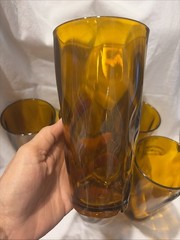 Creative Ware Polycarbonate Optic Diamond Amber 24OZ Tumbler Set Of 6