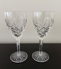 2 Waterford Crystal Colleen Tall Goblets Signed Master Cutter Jim O’Leary 1996