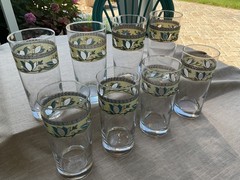 Set Of (8) Mikasa Intaglio Arabella Highball Glasses Cottagecore Rustic Elegant