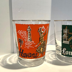 Libbey Set of 5 Vintage International Cities of The World Lowball 4″ Glasses