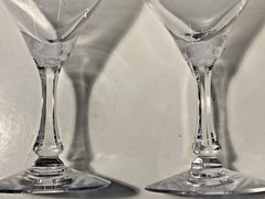 LOT OF 2 Lenox Crystal ETCHED Platinum Trim Water Wine Goblets Glasses 7″