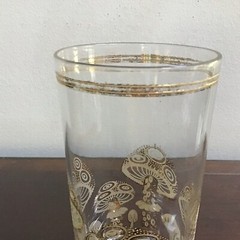 Vintage Culver MCM Highball Barware Magic Mushrooms Hollywood Regency 22k Gold