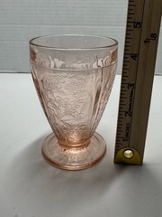 Jeannette Glass Cherry Blossom Pink 9 oz Footed Tumbler