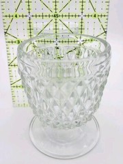 Vintage Anchor Hocking Juice Glasses Quilted Diamond Point Clear 3.5″ Tall