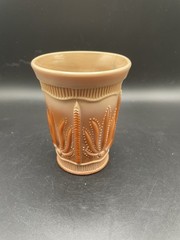 Greentown National Glass Works Chocolate Glass Cactus Tumbler c.1900