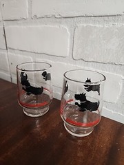Federal Glass Vintage Scottie Scottish Terrier Juice Tumbler Glasses Set Of 2