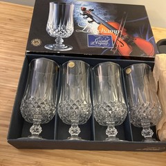 4 Cristal d’Arques France “LONGCHAMP” 11.75oz Iced Tea Goblets In Box