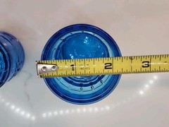 Set Of 2 Vintage Wheaton Blue Juice Glasses Sun Leaf Snowflake Sunflower