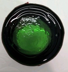 Vintage Barware Green Glass Leather Wrapped MCM Replacement