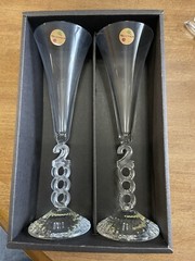 Vintage Y2K Millennium 2000 Champagne Flutes Cristal d’Arques