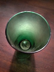 Vintage MCM 1950s -60s Hand Blown Forest Green Tumbler made in Italy